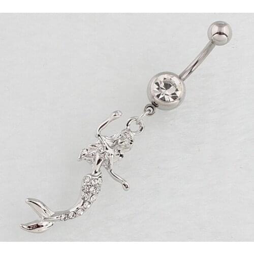 Fashion Personality Cute Mermaid Navel Belly Rings for Women Body Piecing Jewelry