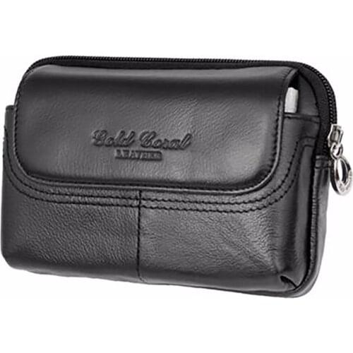 Genuine Leather Cowhide Men Fanny Waist Belt Bag Casual Hip Bum Small Bag Male Brand Famous Cell/Mobile Phone Case Purse Bags