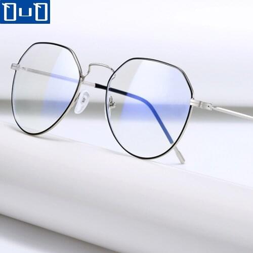 Qutzzmnd Women Office Anti Blue Light Oversized Computer Glasses Cat Eye Female Blue Blocking Big Size Eyeglasses Alloy Frame