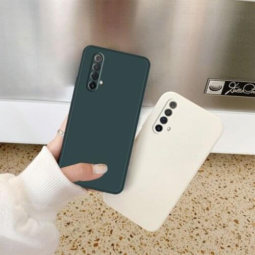 Original Square Liquid Silicone Cute Case for OPPO REALME X7 7 7PRO C17 Camera Lens Protect Soft Phone Back Cover X50 RENO ACE