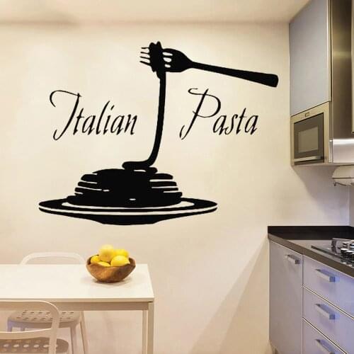 Pasta Wall Decals Window Italy Food Pizza Italian Pasta Cuisine shop Decor Vinyl Stickers Kitchen Restaurant Decoration DW10529