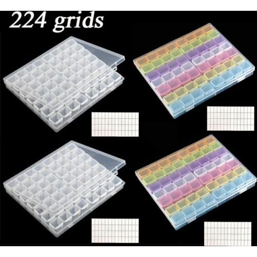 Diamond Painting Beads case Storage Container 28/56 Cells Plastic Box Stickers Diamond Mosaic Tools Kits Accessories Organizer