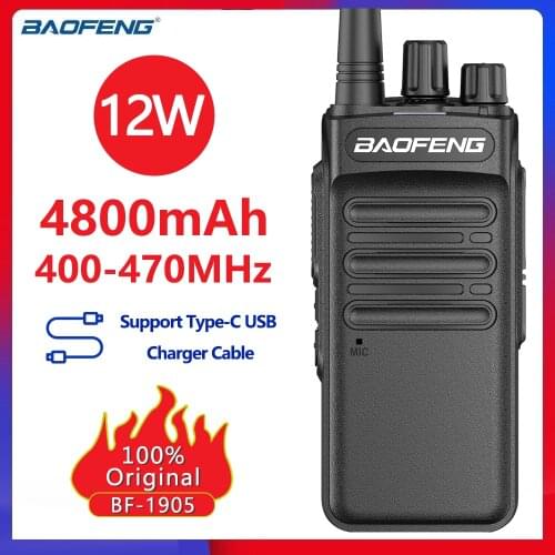 Original Baofeng Walkie Talkie BF-1905 CB Radio Transmitter 12W High power 50KM Long Range Type C Charger Upgraded BF-1904