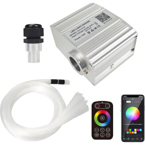 10W Car Ceiling Optic Fiber Twinkle Effect RGBW Led Light Engine With 100/150/200pcs*0.75mm*2m Touch Control Star Sky Kit