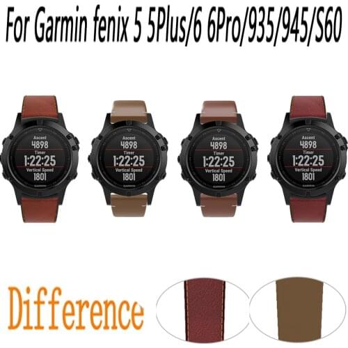 Genuine Leather Sport Watchband Strap for Garmin Fenix 6 6Pro/5 5 Plus/S60 forerunner 945 smart watchBand Bracelet Accessories