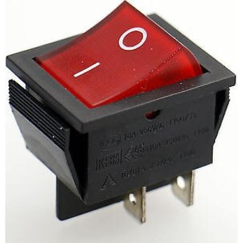 SOKEN Red Light DPST ON/OFF Snap in Boat Rocker Switch 15A/250V UL TUV list