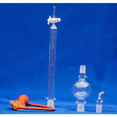 Glass tetrafluorine sand core column set pressure head chromatography column storage ball double ball