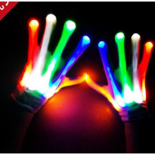 Club Party Dance Halloween Flashing LED Gloves Finger Light Up Glow gloves Fancy Dress Light Show Christmas festive supplies