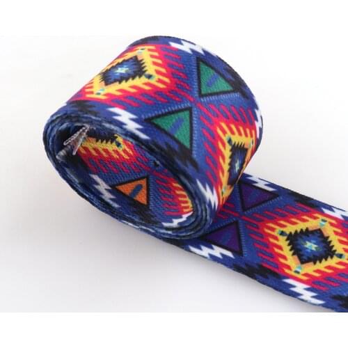 Heavy weight cotton webbing key fob 1.5 inch Trend eye pattern webbing fabric belt Nylon Strap dog collar Polyester soft webbing