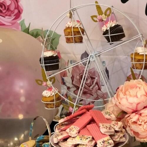 8 Cups Rotatable Cupcake Dessert Display Holder DIY Baking Tool Ferris Wheel Cake Stand