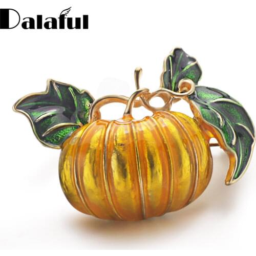 Yellow Enamel Leaves Sweet Gift Exquisite Brooches Jewelry Cute Pumpkin Halloween Brooch Pin For Women Collar Suit Scarf Z051