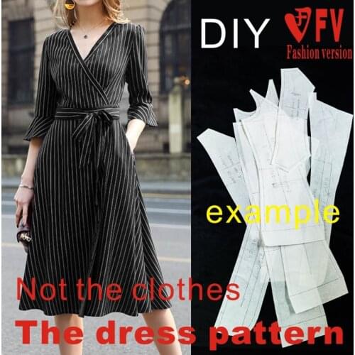 Dress pattern womens sewing structure drawing cutting pattern BLQ-298