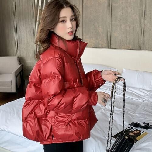 Winter 2020 Glossy Down Parka womens Waterproof Coat Embroidery Jacket Large Size Loose Winter Warm Thick Parka Women Jacket