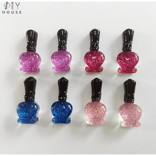 10/20/30Pcs Mini Nail Polish Flatback Planar Resin Accessories DIY Craft Phone Shell Embellishments Hair Accessories Material