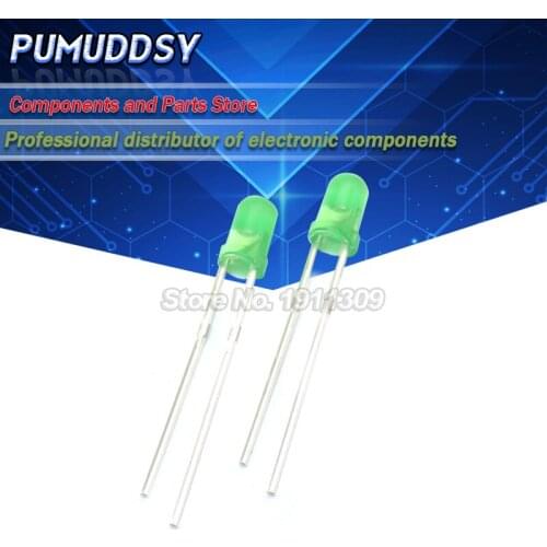 100PCS Green light-emitting diodes Green turn Green 3mm led