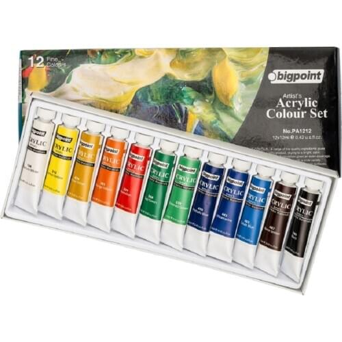 12ml Colors Acrylic Paint Set Professional Amateur Fabric Canvas Stone Wood Water Resistant Art Supplies DIY Peinture Acrylique