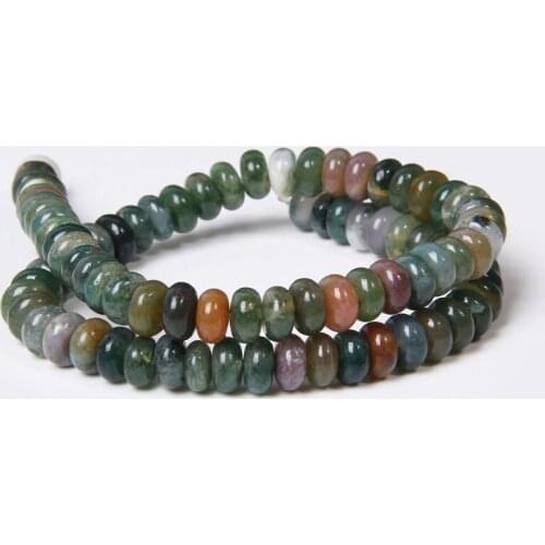 15.5" Natural Indian Agat 4*6 mm 5*8 mm Rondelle Beads Wholesale Polished Abacus StrandBeads For DIY Making Jewelry Men Bracelet