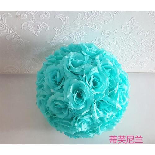 15cm/20cm/25cm/30cm Artificial Silk Flower Rose Kissing Balls Bouquet Centerpiece Pomander Party Wedding Centerpiece Decorations