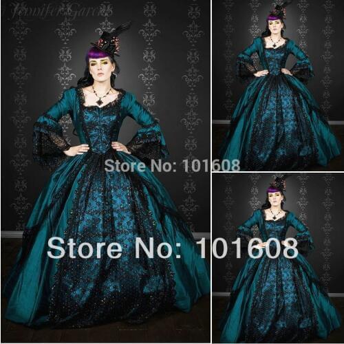 1860S Victorian Corset Gothic/Civil War Southern Belle Ball Gown Dress Halloween dresses US 4-16 V-1181