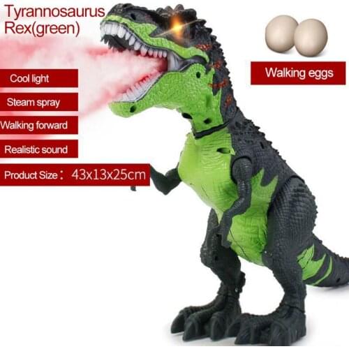 2 Colors Magical Electric Walking Dinosaur Simulation Mechanical Spray Laying Eggs Walk Large Simulation Animal Toy For Children