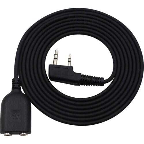 2 Pin Extend Extension Cable Wire for Baofeng Earpiece Headset Speaker Mic Radio