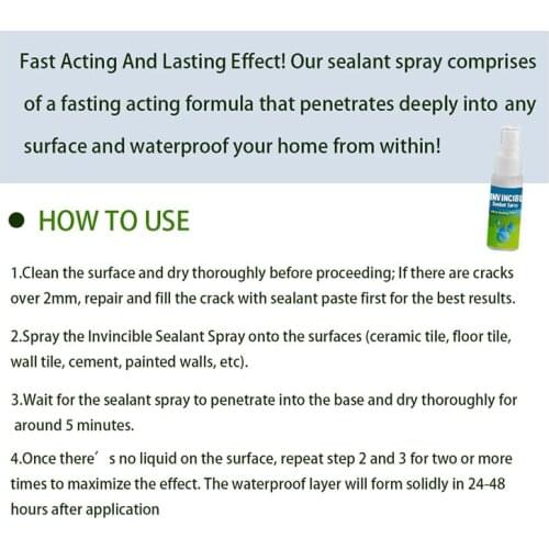 30ml Invincible Sealant Spray for Wall/Sink/Pipe/Roof Multifunctional Quick Sealant Fix Home Walls Leaking Repair Glue CLH@8