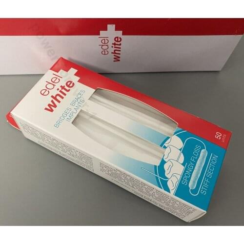 50Pcs Dental Sponge Floss Brackets Braces Implants Crown Bridges Cleaner Expand Edel White Superfloss