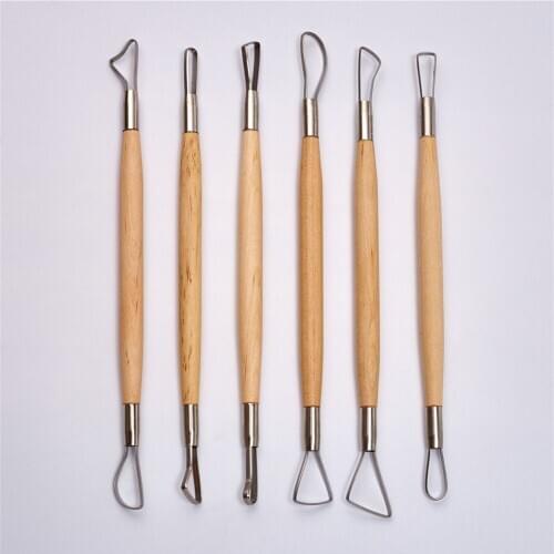 6pcs Flat Wire Knife 8 inch Conventional Pottery Pottery Clay Tools Clay Sculpture Tools Painter DIY