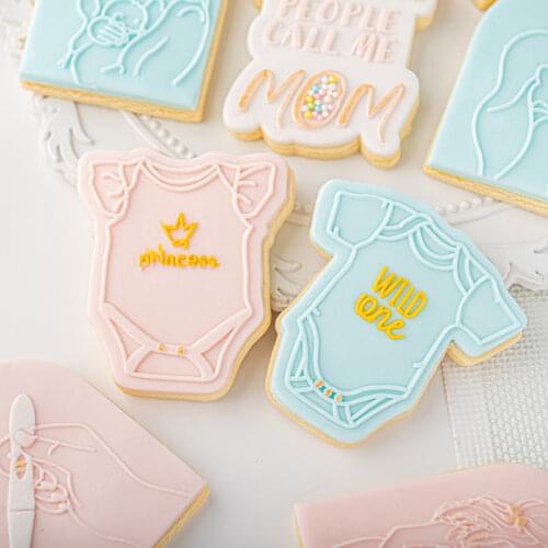 Acrylic Cookie Cutter Cake Plastic Mould Happy Mothers Day Pregnant Stamp Embosser Mother Baby Fondant Die Biscuit Cutter