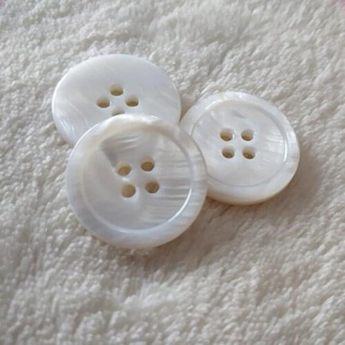 Free shipping 10pcs/lot Natural shell buttons white shirt sweater knit childrens clothes four eyes round edge button