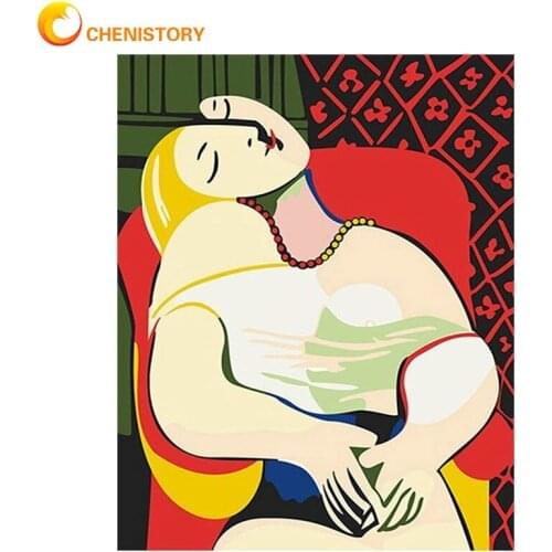 CHENISTORY Figure Painting By Numbers Kits For Adults HandPainted Unique Gift Acrylic Paint Color On Canvas Modern Home Decor