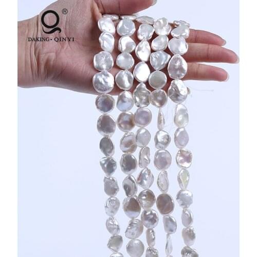 Daking Jewelry AA White Keshi Freshwater Natural Loose Irregular Pearl Strands