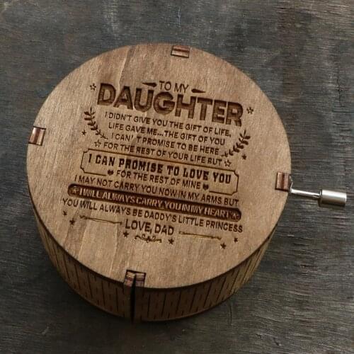 Antique Carved Wooden Gift Box Cylindrical Music Box Hand-Cranked Music Box Birthday Gift Christmas Gift New Year Gift