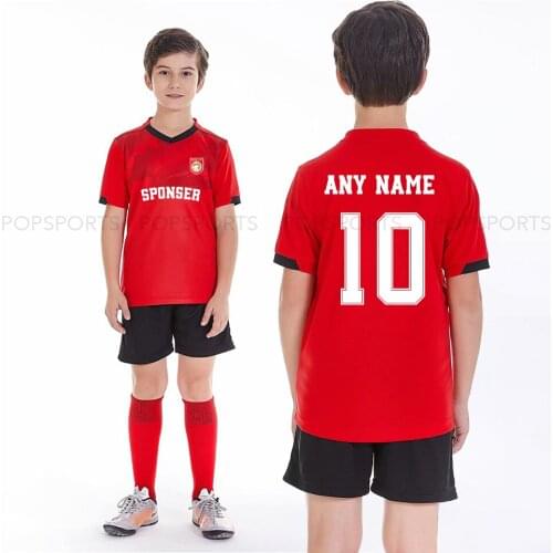 Children football uniform suit custom jersey printing name number short-sleeved jersey team boy uniform sports training set