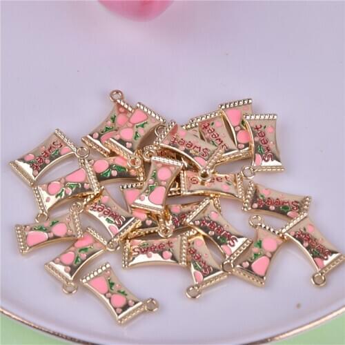 10pcs Double Face 10x15mm Sweet Candy Metal Charms for Earring DIY Jewelry Making