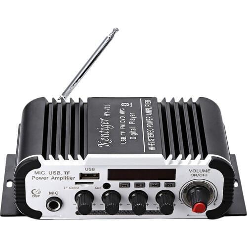 Kentiger Hy - V11 Bluetooth Amplifier 2-Channel Super Bass Audio Amplifier With Remote Controller Tf Usb Fm 85Db Mp3 Fm Radio