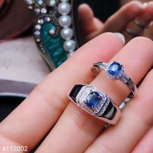 KJJEAXCMY fine jewelry natural sapphire 925 sterling silver new gemstone men women ring Couple suit support test lovely