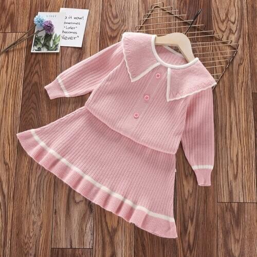 Girls Clothing Sets Autumn Winter Children Clothes Sweater Kids Tops + Skirt 2pcs/set Kids Clothes Sets 2-6Y
