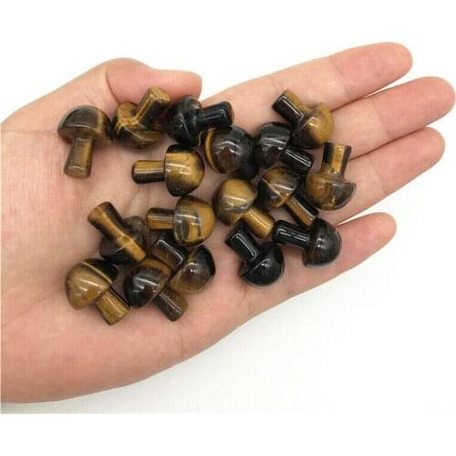 Beautiful 1pc Natural Tiger Eye Stone Mushroom Quartz Crystal Hand Polished Healing Decor Natural Quartz Crystals