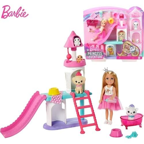 Barbie Dolls Original Pet Castle Playset Family Toys for Girls Barbie Princess Adventure Dolls Accessories Children Toys Bonecas
