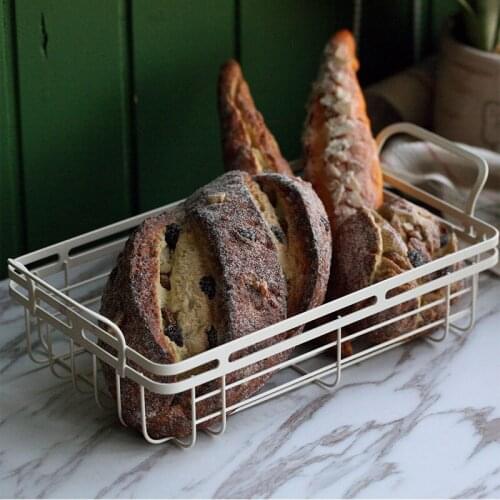 Metal Iron Storage Basket Scandinavian Nordic Multifunction Desk Food Sundries Storage Organizer Decor Basket for Home Kitchen