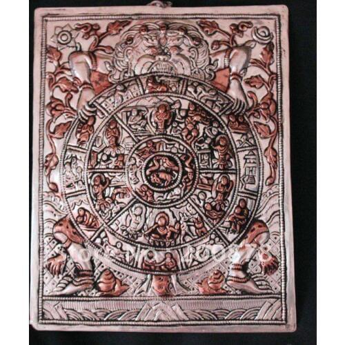 HDC0705 Tibetan crafts metal engraving deco ornaments,Buddhist Six Circle Birth theme decor arts