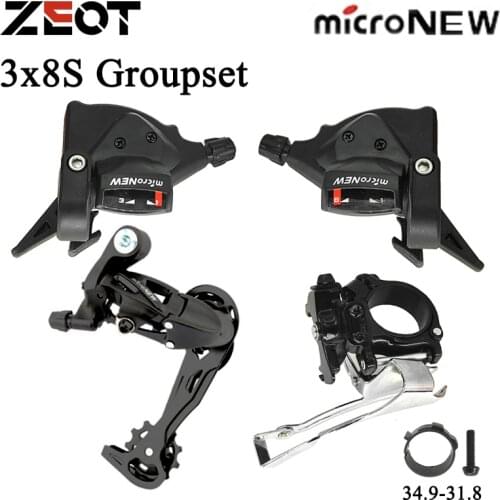MicroNEW 3X8 24 Speed Derailleurs Groupset 8S Shifter Lever Front Derailleur 8 Speed Rear Switches Compatible With Shimano Sram