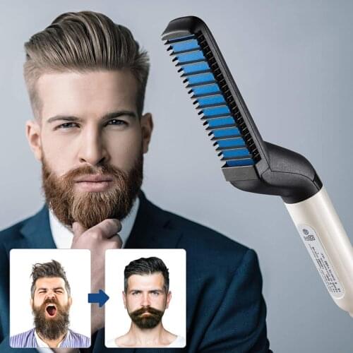 Multifunctional Hair Comb Beard Straightener Hair Straighten Comb Hair Curler Quick Hair Styler For Men Quick Hair Male Board