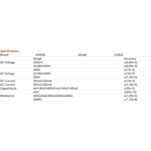 13MA A3004 Multimeter Pen Type Meter 4000 Counts Non Contact AC/DC Voltage Resistance Capacitance Diode Continuity Tester Tool