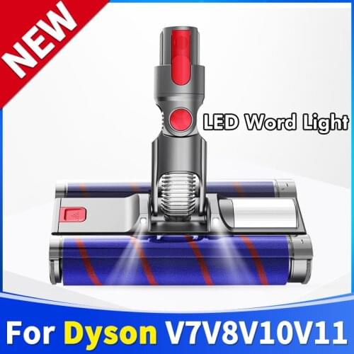 New Motorized Double Roller Cleaner Floor Brush Head Tool For Dyson V7 V8 V10 V11 Vacuum Cleaner Soft Sweeper Accessories Parts