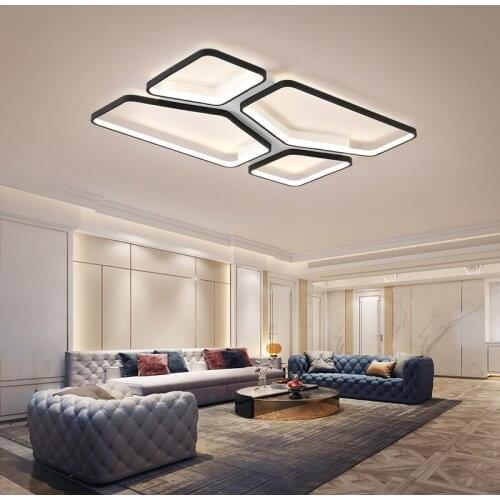 New Modern Simple LED Ceiling Lights For Living Room Bedroom plafonnier led Ceiling Lamp Black and White Lighting Fixtures lumin