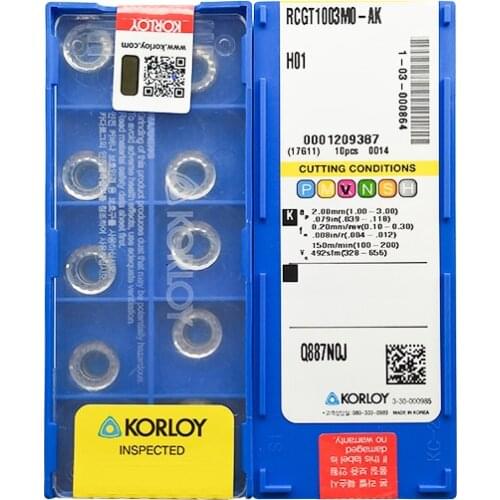 Original Carbide Insert CNC RCGT0602 1003MO-AK H01 Round Milling Blade for Aluminum