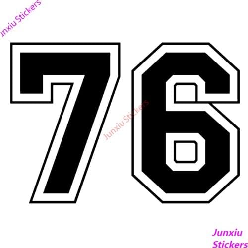 Popular Numbers 76 Car-Sticker and Decals for Bumper Window Waterproof Auto Sunscreen Waterproof Accessories KK18*12cm