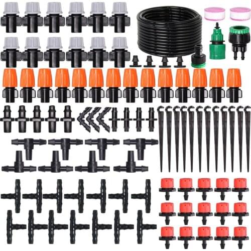 5M-25M Outdoor Misting Cooling System Garden Irrigation w/ 4/7mm Hose 1/4'' Water Atomizer Nozzles Patio Greenhouse Sprinklers